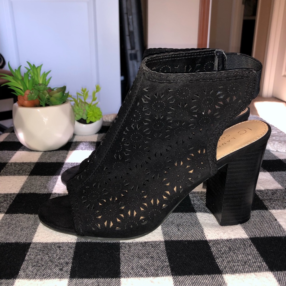 Lauren Conrad Black Open Toed heels